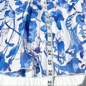 H&M Strapless Dress Adorable Blue & White Toile
